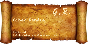 Giber Renáta névjegykártya